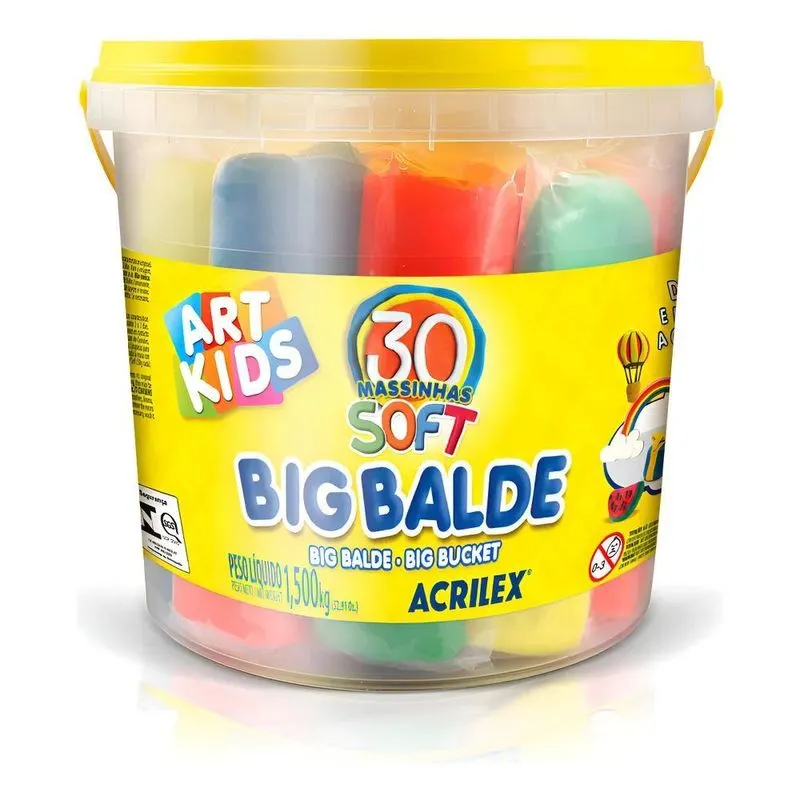 Massinha De Modelar Acrilex Big Balde Dentro Balde