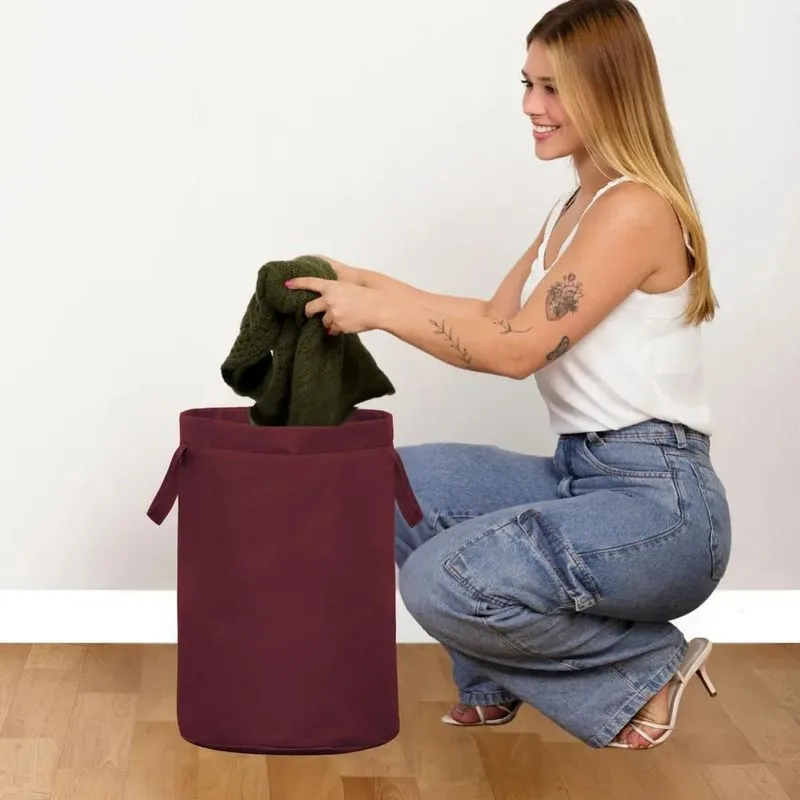 Cesto Saco Para Brinquedo Roupa Suja Grande Dobrável Bordô