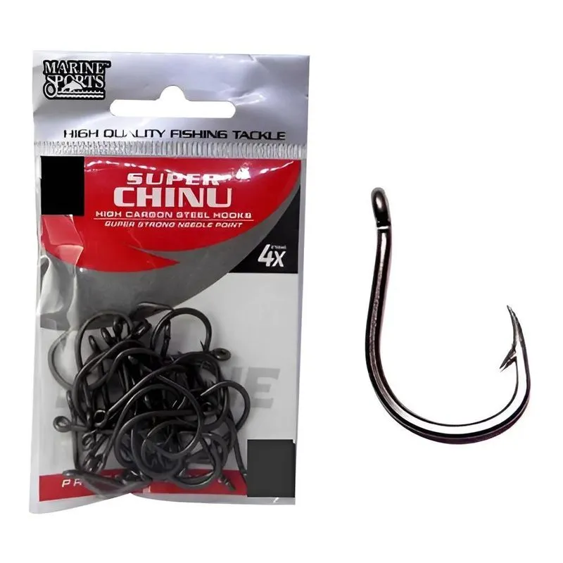 Kit C/30 Anzol Marine Sports Super Chinu Strong 08 Preto C/