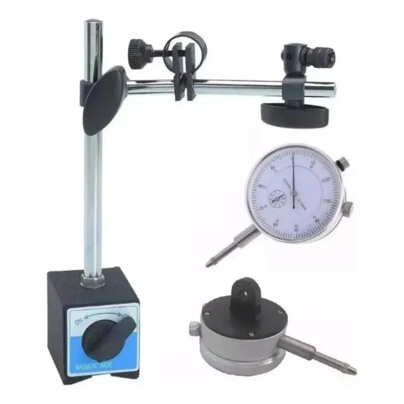 2x Base Magnética 60k Articulada C Suporte + Relógio Compara
