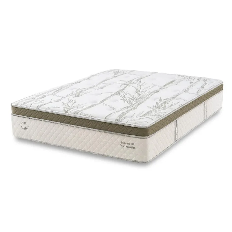Colchão King Molas Ensacadas D65 Euro Pillow 193x203x33CM Branco e Verde Herval
