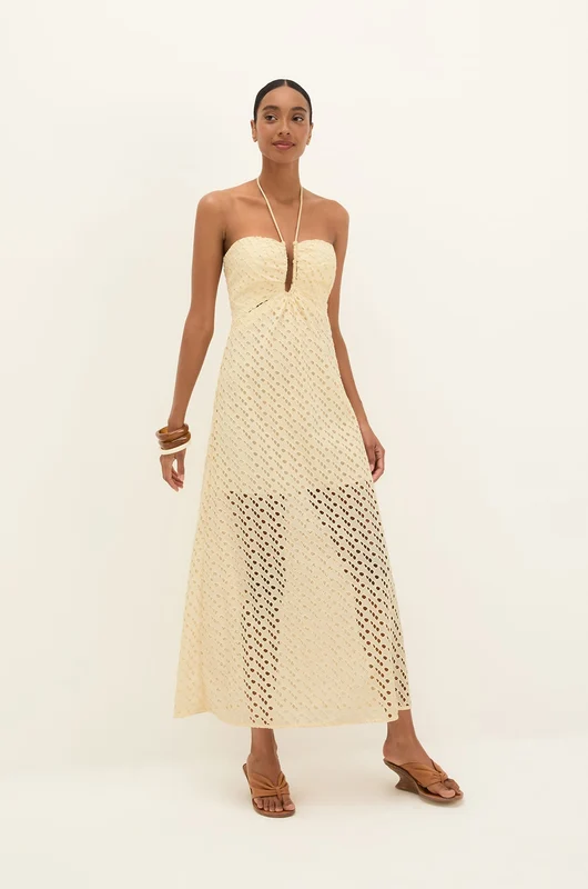 Vestido Midi Melina Det Glitz Branco / 42