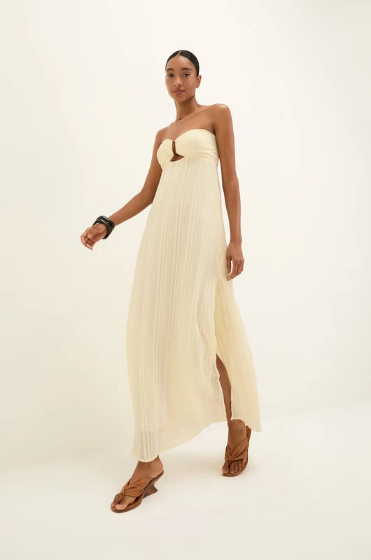 Vestido Longo Loly Det Glitz Branco / 42