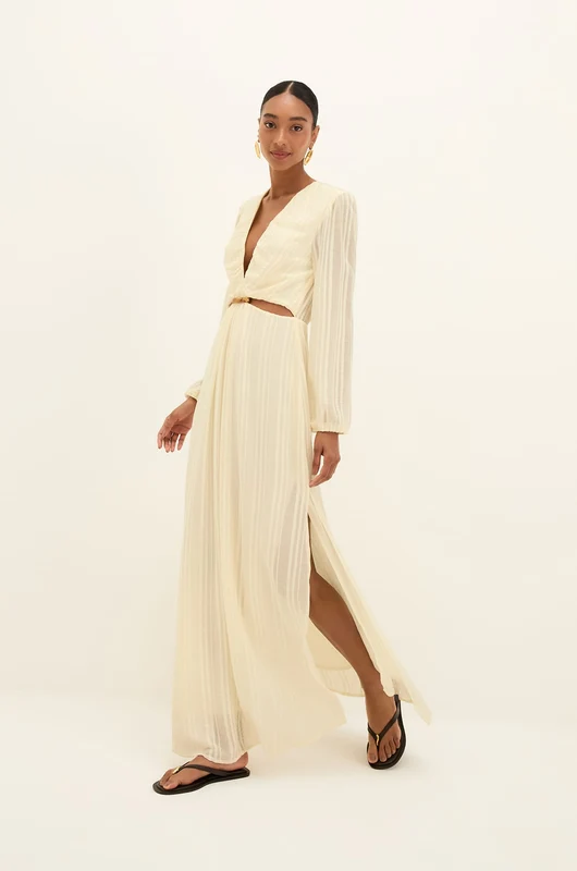 Vestido Longo Lola Det Glitz Branco / 34