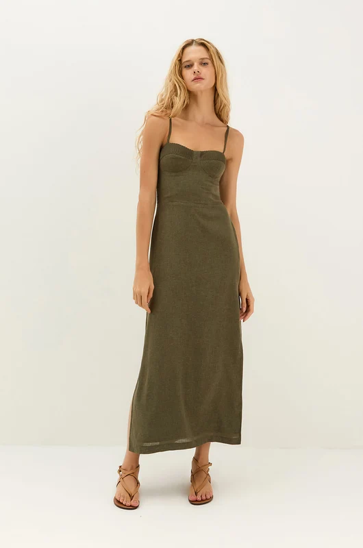 Vestido Md Mallorca Det Evergreen Verde / 34