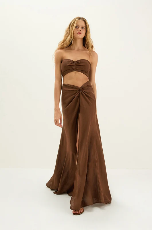 Top Sirene Detalhe Brown Marrom / G
