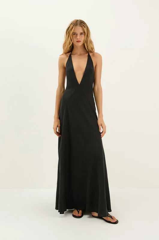 Vestido Lg Marbella Det Black Preto / 40