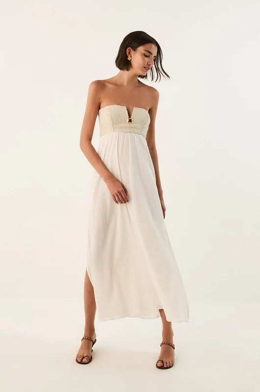 Vestido Longo Lilia Detalhe Natural Natural / 34