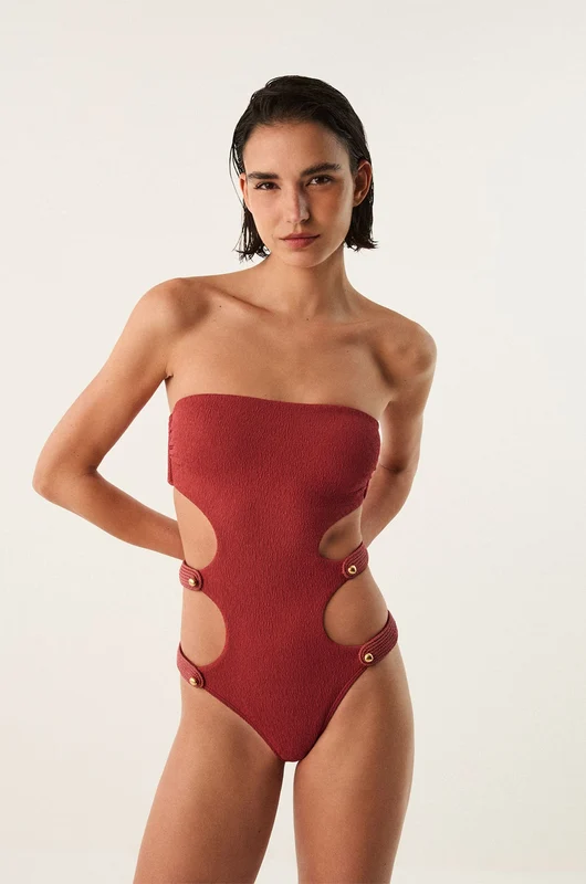 Maiô Katherine Lian Cheeky Burgeon Vermelho / P