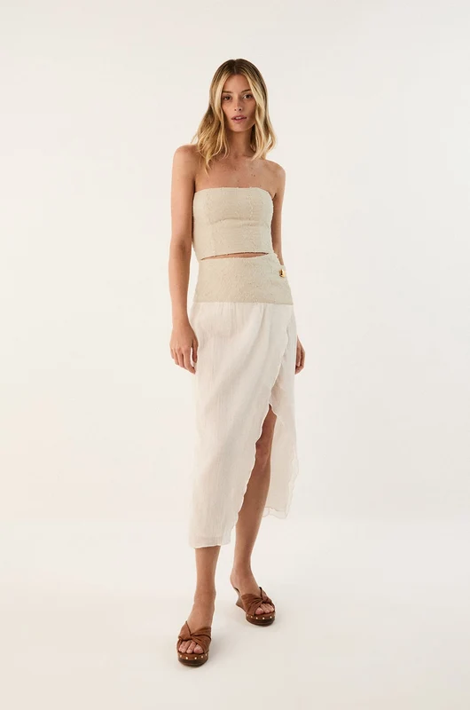 Saia Midi Lilia Detalhe Natural Natural / 40