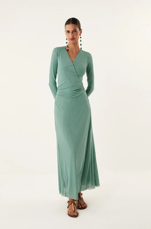 Vestido Manga Longa Ruama Detalhe Harvest Verde / M