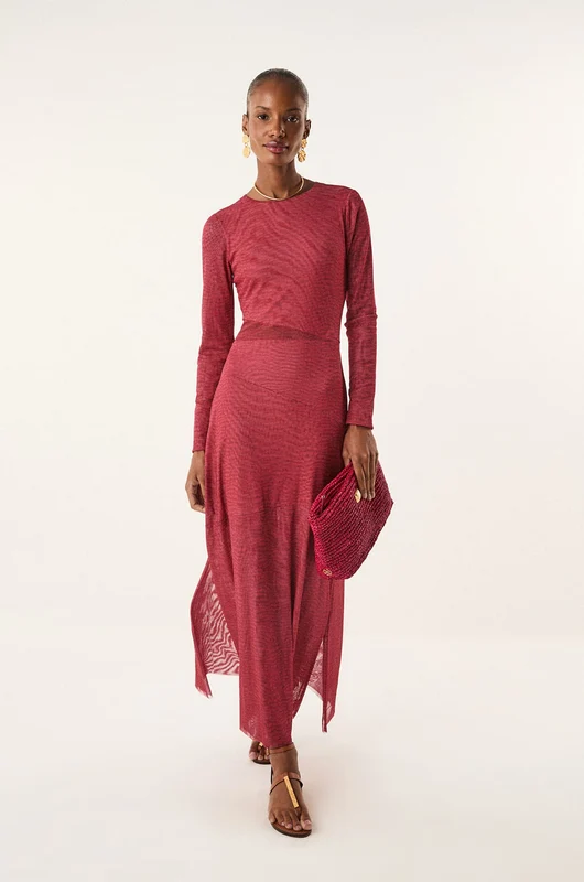 Vestido Longo Nora Serpent Skin Pink Estampados / GG