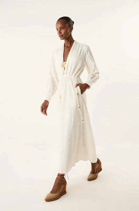 Vestido Longo Naya Det Off White Branco / 38