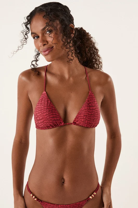 Top Tri Costas Paige Serpent Skin Pink Estampados / GG