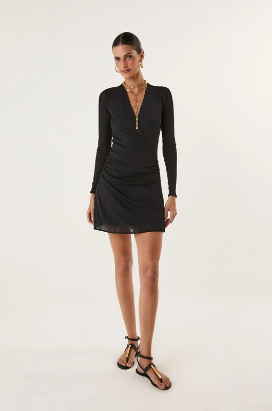 Vestido Curto Ruama Detalhe Black Preto / G