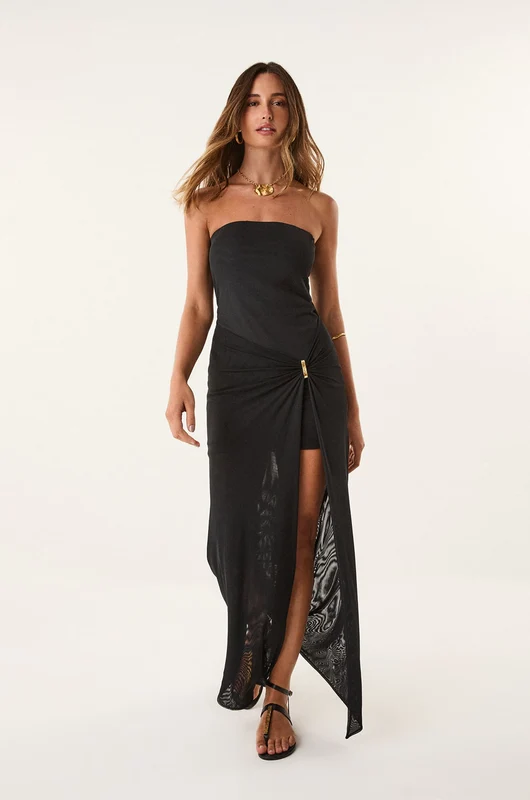 Vestido Longo Sunny Detalhe Black Preto / GG