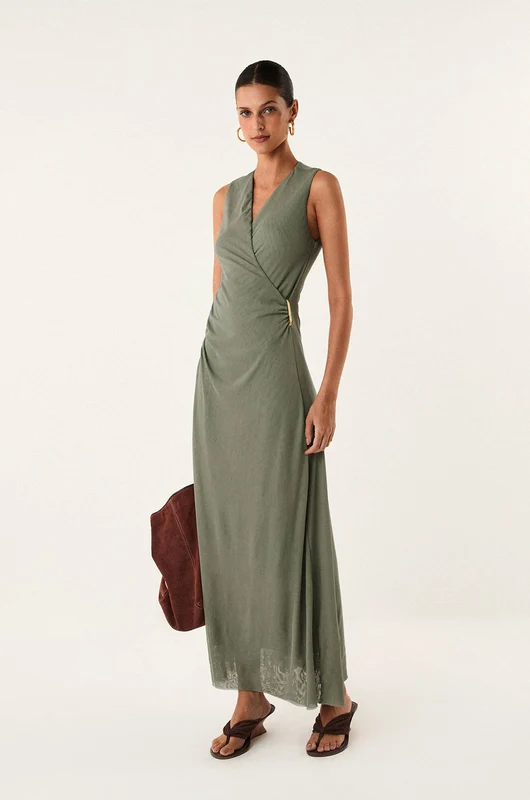 Vestido Longo Ruama Detalhe Nightfall Verde / P