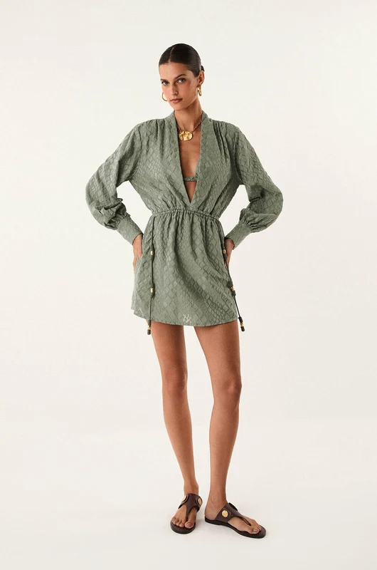 Vestido Curto Naya Detalhe Nightfall Verde / 34