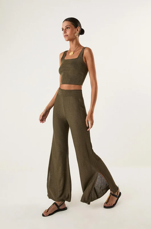 Calça Elza Tricot Purpose Marrom / M