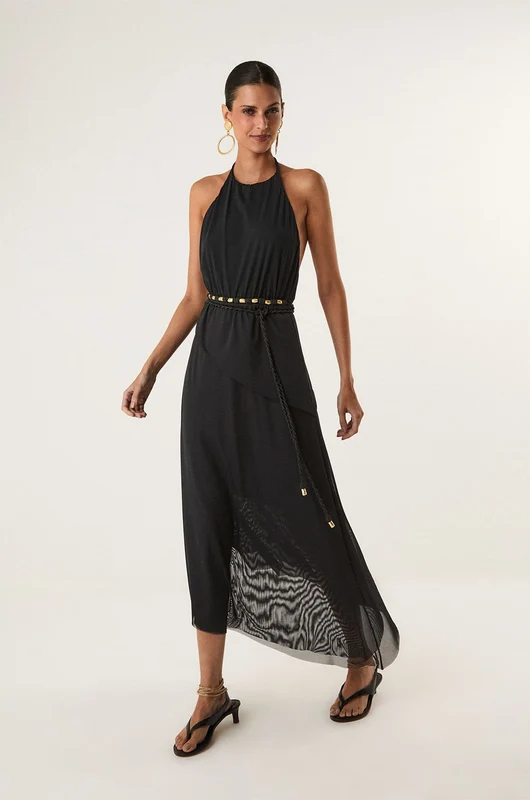 Vestido Midi Sonia Black Preto / P
