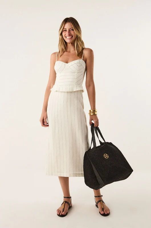 Vestido Midi Hazel Off White Branco / 42