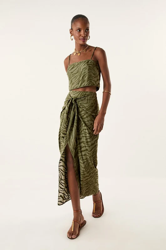 Saia Midi Holly Fen Verde / 40