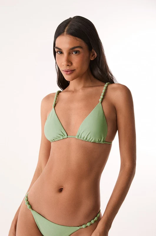 Top Tri Paralelo Beads Sage Green Verde / GG