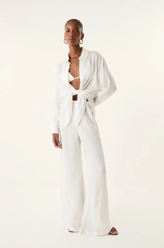 Calça Bailey Wide Leg Off White Branco / PP