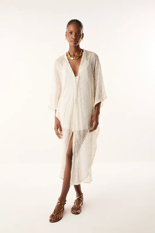 Caftan Longo Laiza Off White Branco / 38
