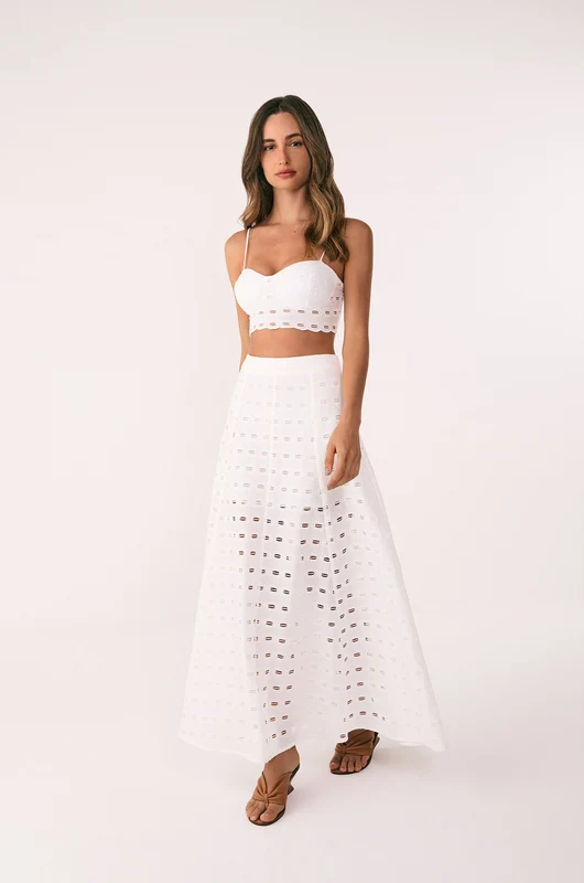 Saia Longa Bea Off White Branco / 38
