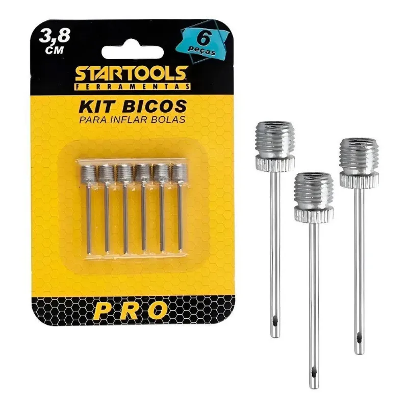 Kit 6 Bico Bomba De Ar Inflar Encher Bola Startools Inox