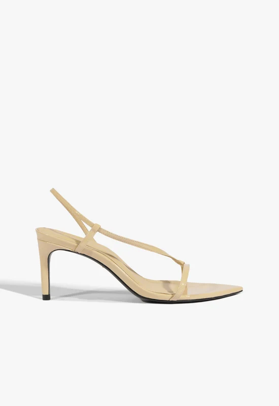 Fergie Mid Patent Sandal 8 / Buff Beige / Patent