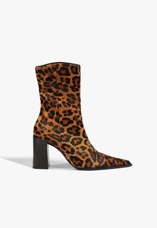 Raffaela Hair Calf Bootie 5.5 / Leopard / Hair Calf