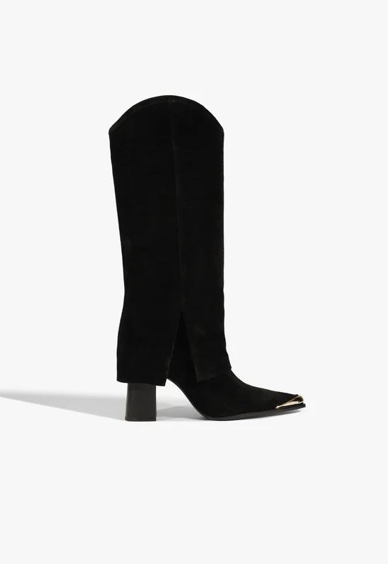 Raffaela Up Cloak Suede Boot 6 / Black / Suede