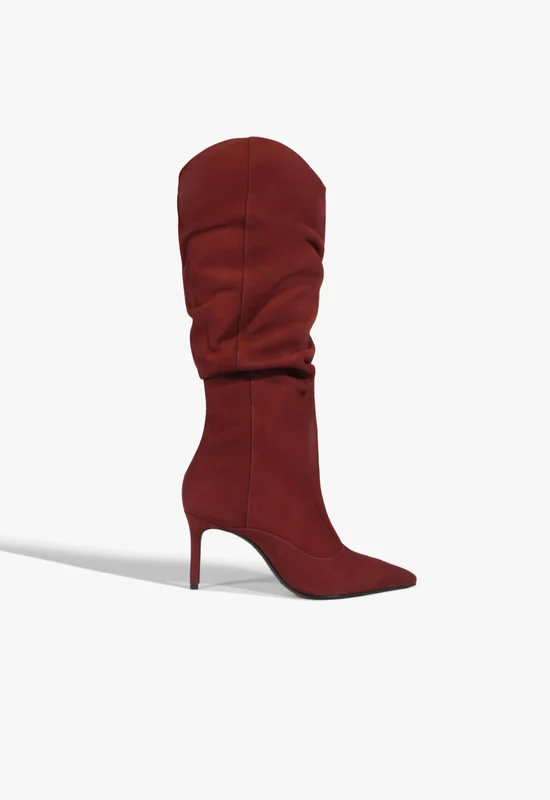 Maryana Up Slouch Nubuck Boot 10 / Red Brown / Nubuck