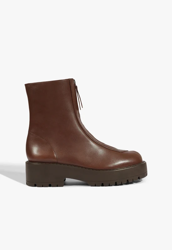 Farrah Leather Bootie 8.5 / Root Brown / Leather