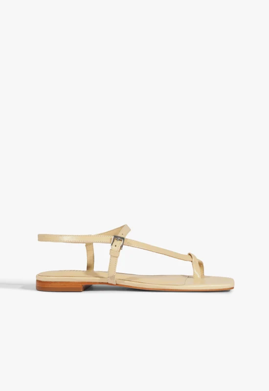 Lisa Beige Suede Flat Sandal 7.5 / Natural Nibs / Suede