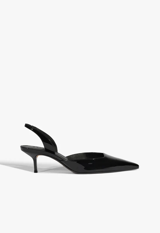 Paola Mid Patent Pump 9 / Black / Patent