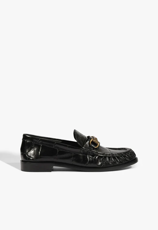 Yasmina Croc Flat 11 / Black / Croc
