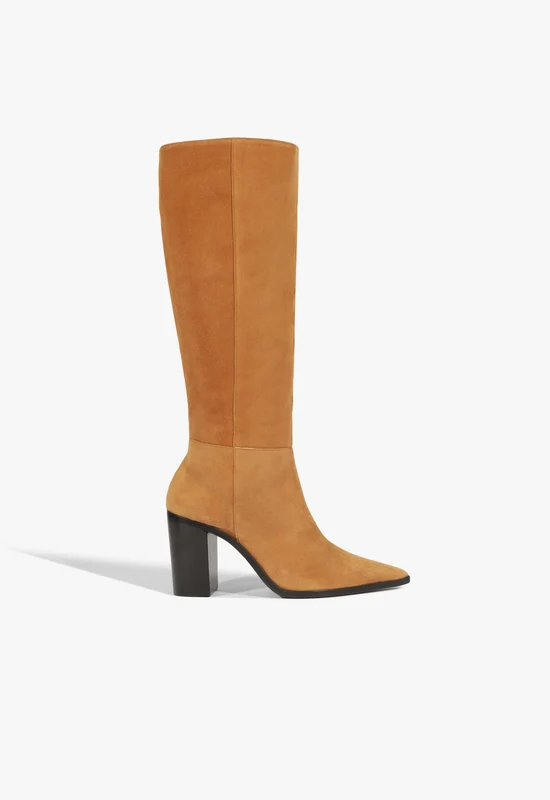 Mikki Up Block Suede Boot 7.5 / Camel / Suede