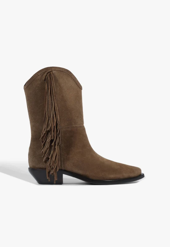 Tess West Suede Bootie 7 / Pecan Brown / Suede