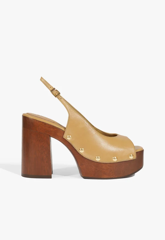 Rose Sling Leather Sandal 5 / Fig / Leather