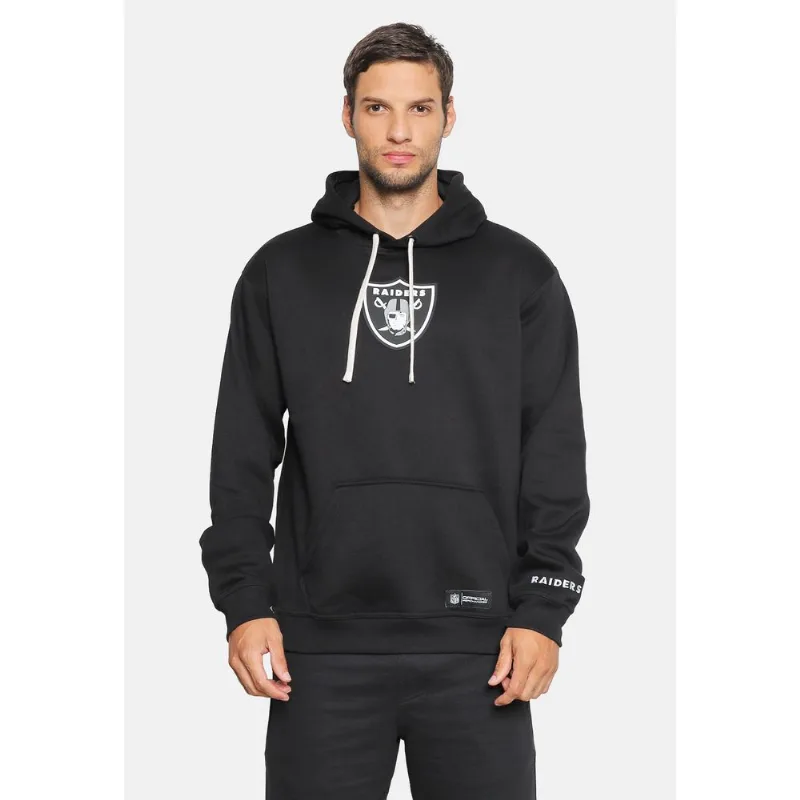 Moletom NFL Canguru Raiders Preta - G