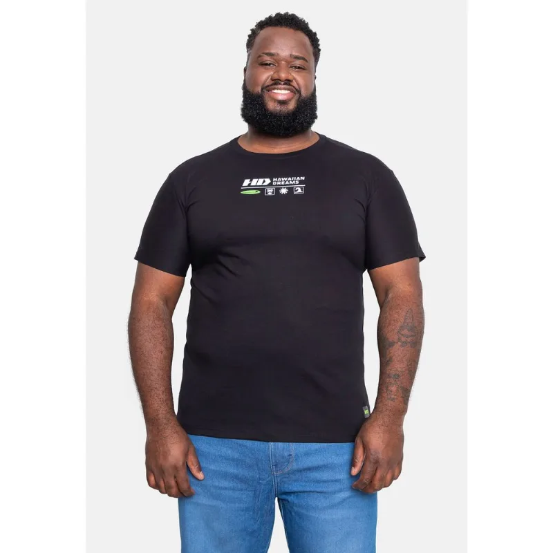 Camiseta HD Plus Size Estampada Globe Techno Preta - Plus M
