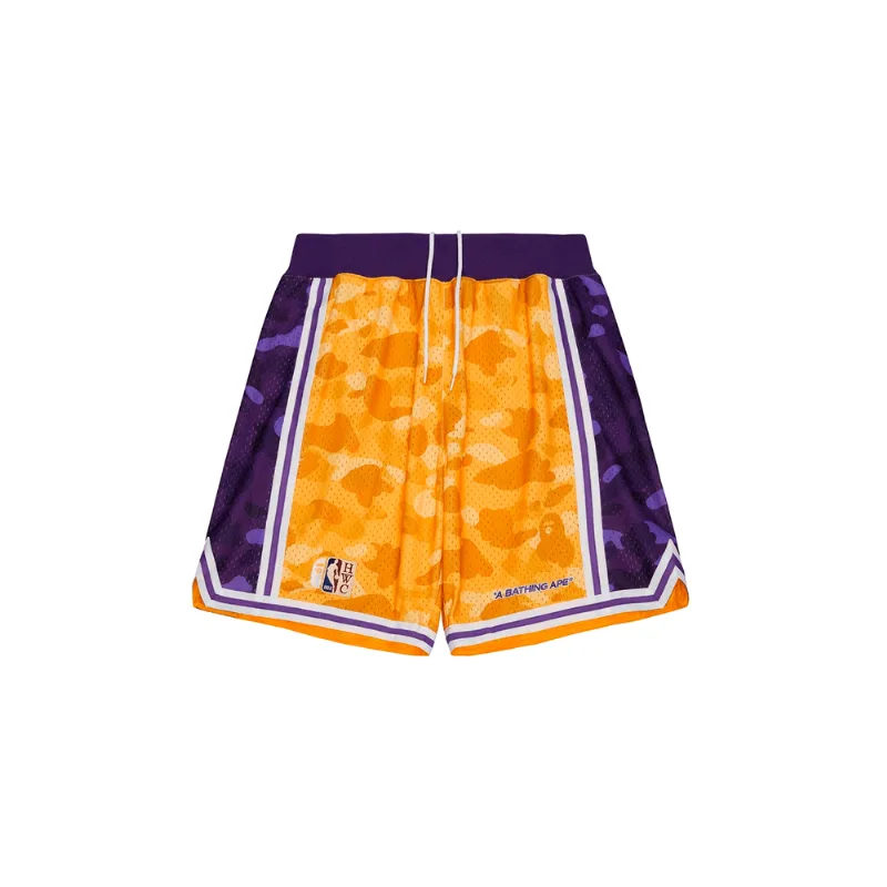 Shorts Mitchell & Ness x BAPE Los Angeles Lakers Amarelo - S