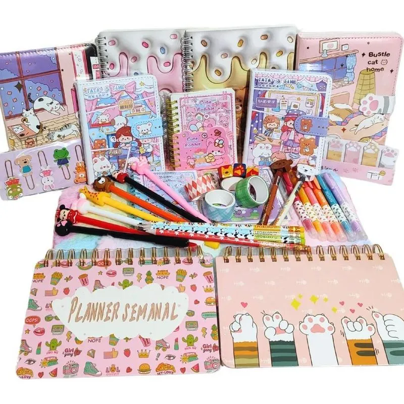 Kit Papelaria Fofa Kawaii 30 Peças Luxo