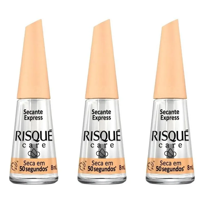 Kit 3 Esmalte Secante Express Risque Seca Em 50 Segundos