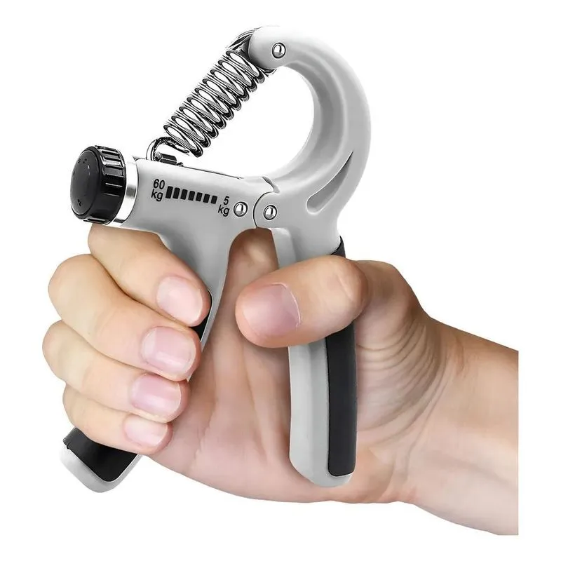 Hand Grip Com Mola Ajuste 5kg A 60kg Handgrip Aderência Cinz