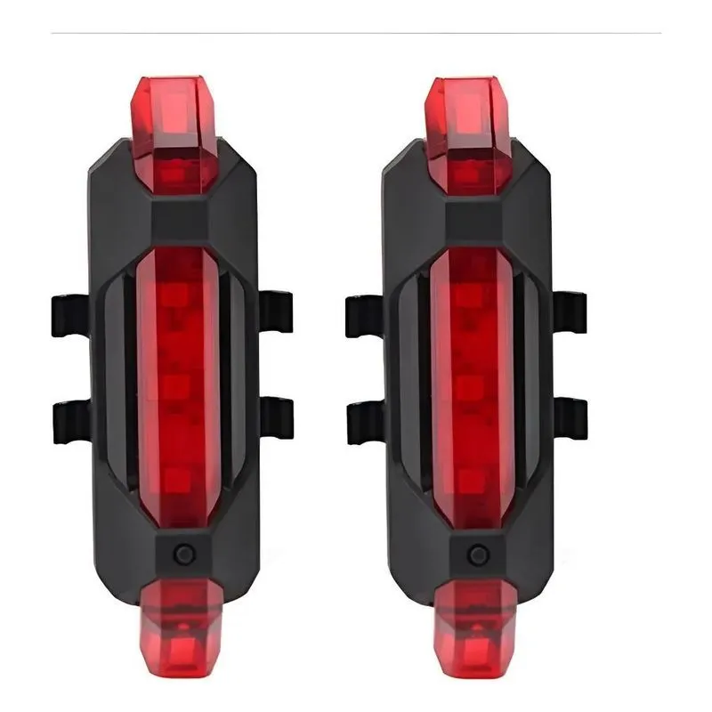 Par Lanterna Led Bike Traseira Recarregável 4 Varia Preto