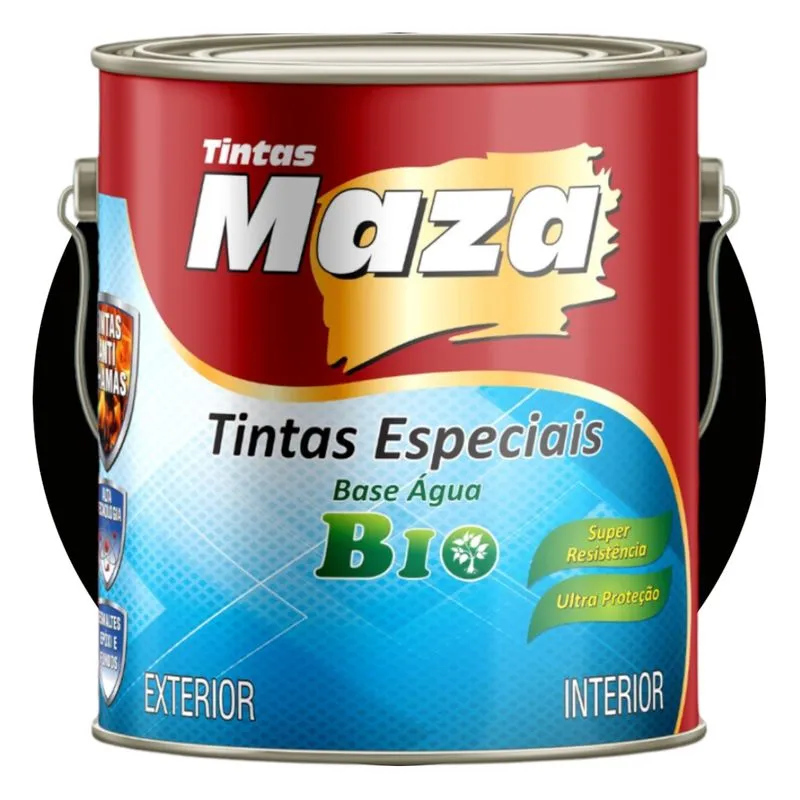 Tinta Esmalte Base Água Metais Madeira 3,6l Preto Brilhante
